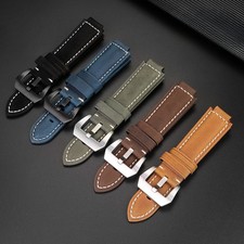 For Timex Tide Compass T2N721 T2N720 Genuine Leather Watch Strap Notches 16x24mm