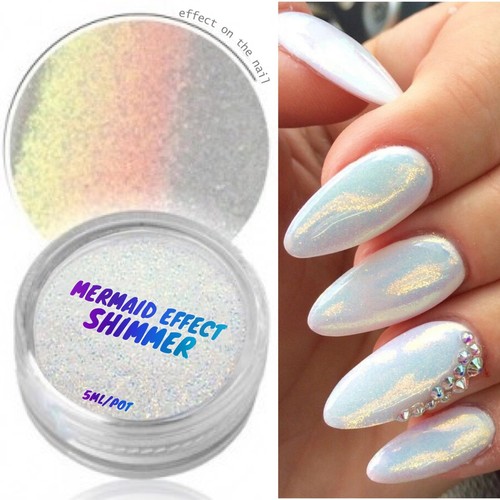 Mermaid effect glitter nail - glitter,