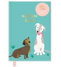 Address & Birthday Book Dog Design A-Z Index Hard Backed With Notes Pages