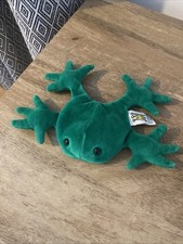 Vintage Manhattan Toys Flip Frog Velour Green Small Soft Plush Beanie Toy 5" (a1