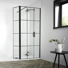 Black Grid 8mm Wetroom Screen