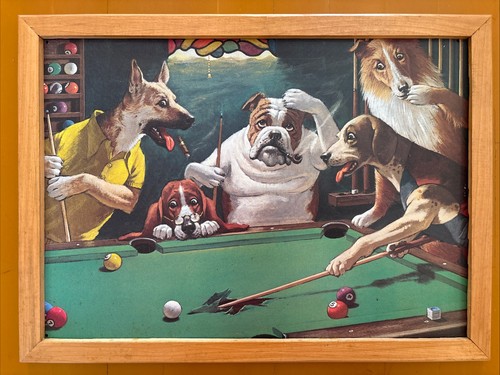 Decor dogs playing pool - decor,