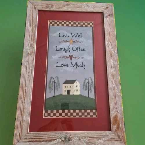 Rustic framed live well laugh - rustic,