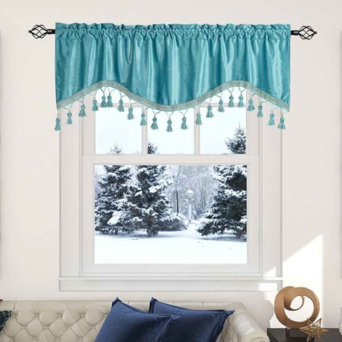Tasseled voile swags - swags, velvet