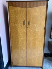 Gentleman’s lockable Midcentury wooden Wardrobe  178 Tall x 55 deep x 92 wide