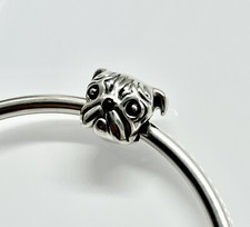 Cute Pug Dog Puppy Charm Bead Family Pet Animal Genuine 925 Sterling Silver Gift