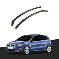 VW Polo MK5 6R/6C 2009-2017 3 Door Hatchback Wind Deflectors 2pc Tinted