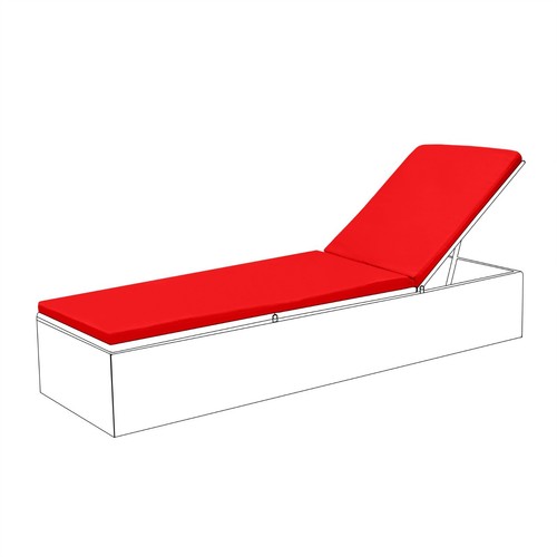 Red outdoor rattan - sun, lounger