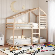 Bunk Bed with Roof Solid Pine