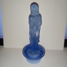 VINTAGE ART DECO 1930s WALTHER & SOHNE BLUE GLASS ART DECO LADY CENTRE PIECE