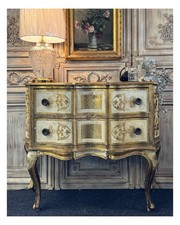Vintage Italian Florentine Chest of Drawers In Gold And Cream c1950 - Delivery