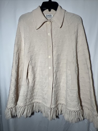 Vtg 70s knit - ivory, afghan