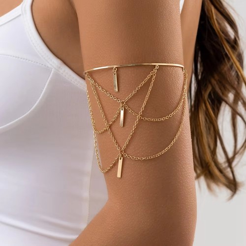 Gold silver open upper arm - silver,