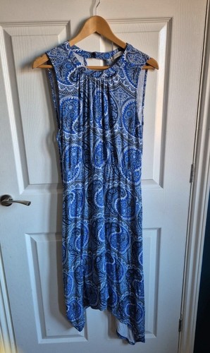 Oasis dress blue paisley dip - oasis,