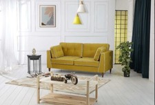 Rubeza Leo 3 Seater Sofa - Posh Gold & White