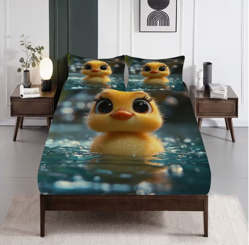 Cartoon rubber duck - duck, fitted