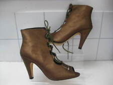 STEAMPUNK STILETTO BOOTS 7 BOOTIES sexy high heel metallic sandals OFFICE GOLD