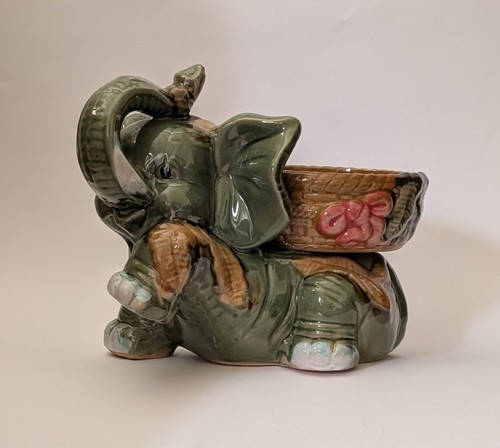 Vtg large elephant planter - vtg,