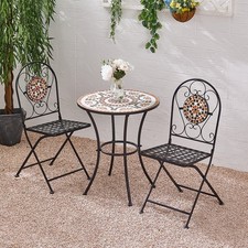 3PCS Mosaic Bistro Set Metal