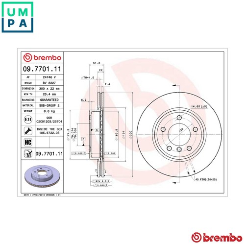 Brake disc 7701 11 - brake, for