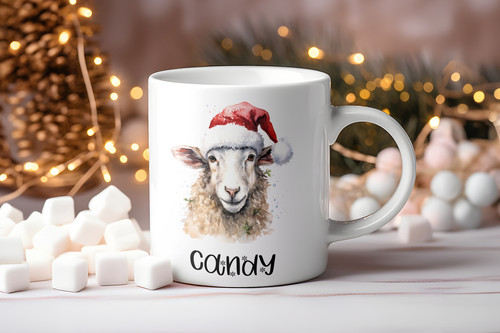 Festive christmas sheep ewe - sheep,
