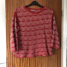 Stradivarius Red Cotton Jumper