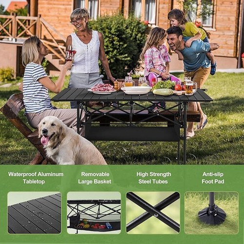 Portable roll camping table - roll-up,