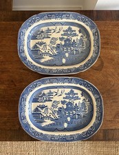 A Pair 19thC Ironstone Blue