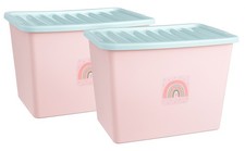 2 x 80L Pink Storage Boxes