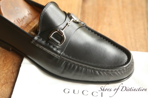 Gucci black leather silver bit - black,