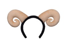 Ram Horns on Headband Fancy Dress Goat Sheep Ears Farm Yard Cosplay Animal