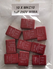 Vintage Lot of 10 WIMA MKC10 1uF 250V Polycarbonate Capacitors NOS