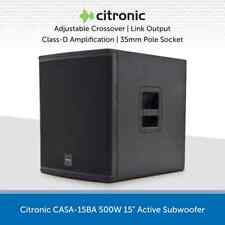 Citronic 15" 500W Active Subwoofer Bass Bin Cabinet DJ Disco Club CASA-15BA