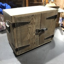 Antique Wood Carpenters Workshop Storage Box Cabinet