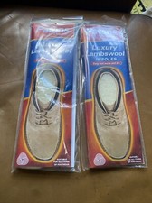 BIN 2 X Pairs Warmth Shoe Insole Pad Lambs wool - Men & Women By Patons U.K. 6-7