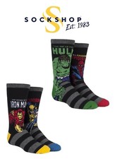 Marvel Kids Socks Movies Comics Hulk Spider-Man Iron Man Wolverine Fun - 4 Pairs