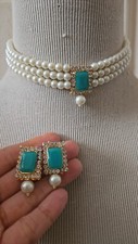 indian jewelry set pearls look