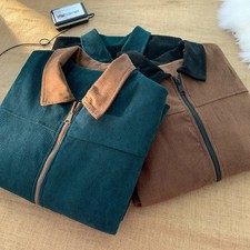 Men Corduroy Zipper Cargo