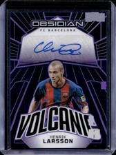 Henrik Larsson Auto /50 2024 Panini Obsidian Soccer Barcelona Celtic Autograph