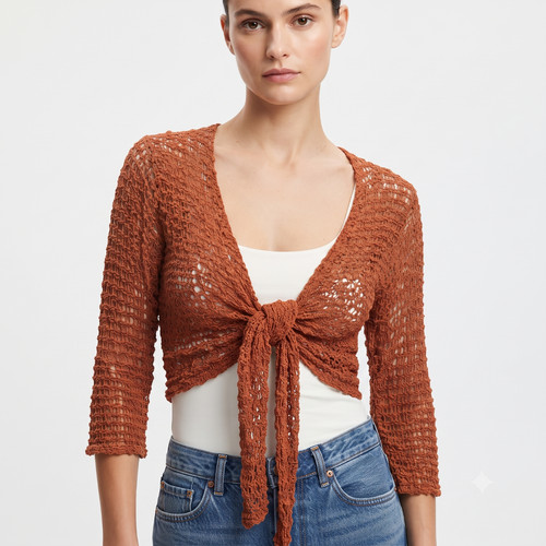 Womens boho crochet shrug - womens,