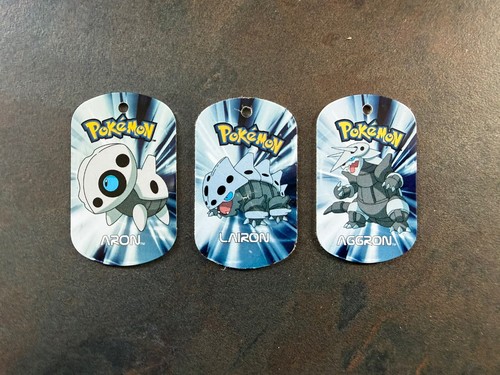 Pokemon metal tags aron - tags,