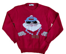 Christmas Knitted Jumper Sweater Top Red Funny Meme Bad Santa Hoho Gift