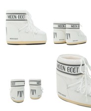 MOON BOOT  Boots  In White Grey Logo 18-24M ( Uk 5-6 ) EU 22) Used