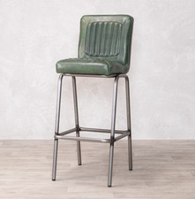 PINE GREEN LEATHER STOOLS