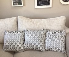 Designer Cushions  x 3  grey brand new lovely quality thick chenille material 