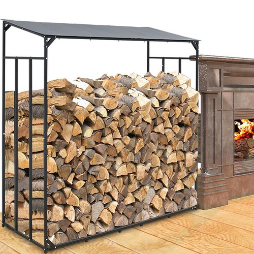 Heavy duty iron firewood rack - iron,
