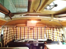 Westfalia Front Curtains for VW T2 Split Screen 2pc with Gliders & Hooks C9305S