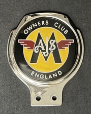 AJS MATCHLESS OWNER CLUB ENGLAND VINTAGE MOTORCYCLE CAR BADGE EMBLEM INSIGNIA