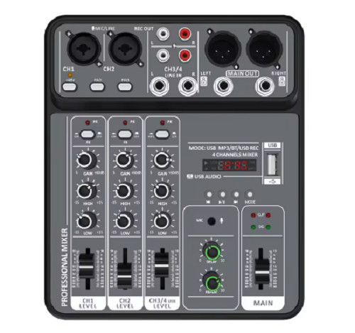 Channel audio mixer 48v - 4,