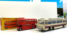 DINKY.TOYS.FORD DOUPLE VEGA LUXURY COACH.ROUTEMASTER LONDON DOUBLE DECKER BUS